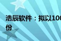 浩辰软件：拟以1000万元至2000万元回购股份