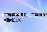 世界黄金协会：二季度全球黄金投资需求为254吨，同比小幅增长1%