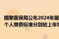 国家医保局公布2024年居民医保最新缴费标准，财政补助和个人缴费标准分别较上年增加30元和20元