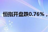 恒指开盘跌0.76%，恒生科技指数跌1.35%