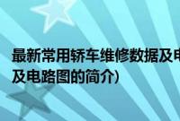 最新常用轿车维修数据及电路图(关于最新常用轿车维修数据及电路图的简介)