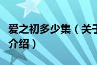 爱之初多少集（关于爱之初多少集的基本详情介绍）