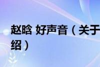 赵晗 好声音（关于赵晗 好声音的基本详情介绍）