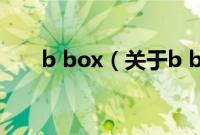 b box（关于b box的基本详情介绍）