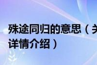 殊途同归的意思（关于殊途同归的意思的基本详情介绍）