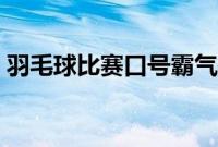 羽毛球比赛口号霸气押韵（羽毛球比赛口号）