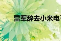 雷军辞去小米电子有限公司总裁职务