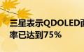 三星表示QDOLED面板形式的合适产品的良率已达到75%