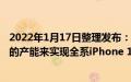 2022年1月17日整理发布：iPhone 14的供货商未必有足够的产能来实现全系iPhone 14配置