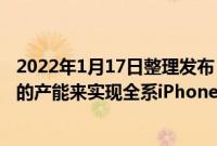 2022年1月17日整理发布：iPhone 14的供货商未必有足够的产能来实现全系iPhone 14配置